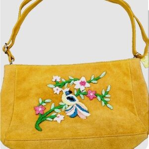 Anthropologie Raj L.A Embroidered Suede Cross body Bag. New